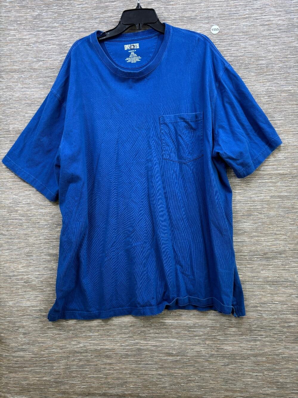 Duluth Trading Co Men's Size 2X Blue Longtail T Relaxed Fit Short Sleeve Pocket